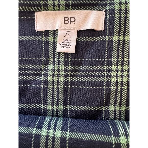 NEW BP. NORDSTROM Women's Navy- Green Coco Plaid Mini Pleated Skirt Plus Size 2X - Picture 7 of 7